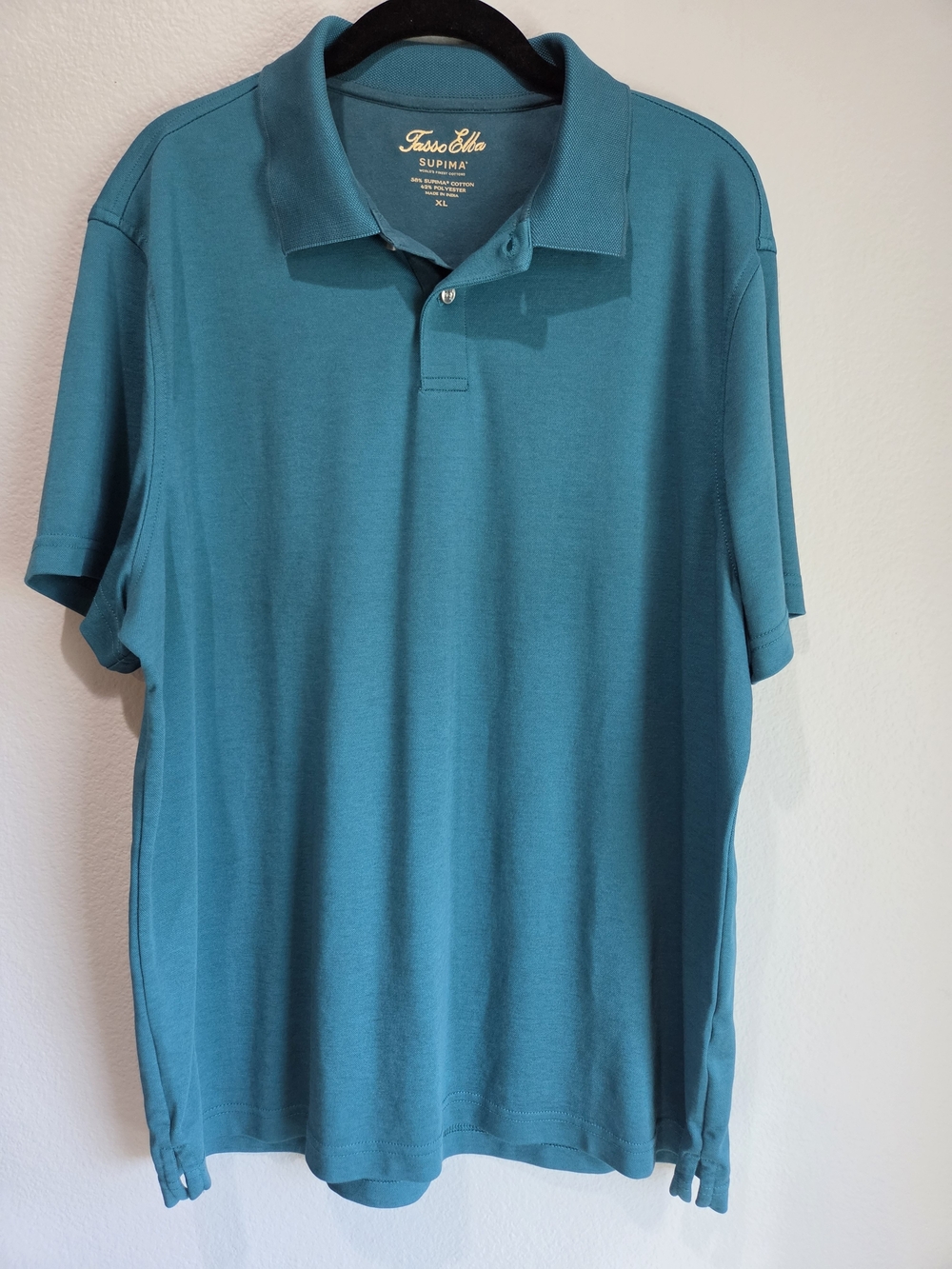 Tasso Elba Teal Supima Cotton Polo Shirt - Men's XL